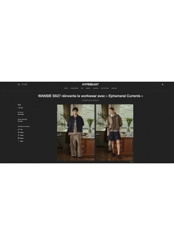 WANSIE SS27 réinvente le workwear avec « Ephemeral Currents »