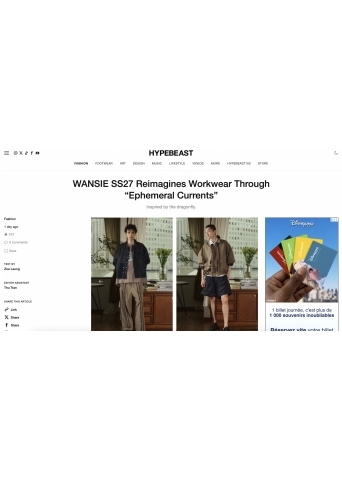 WANSIE SS27 Reimagines Workwear Through “Ephemeral Currents”